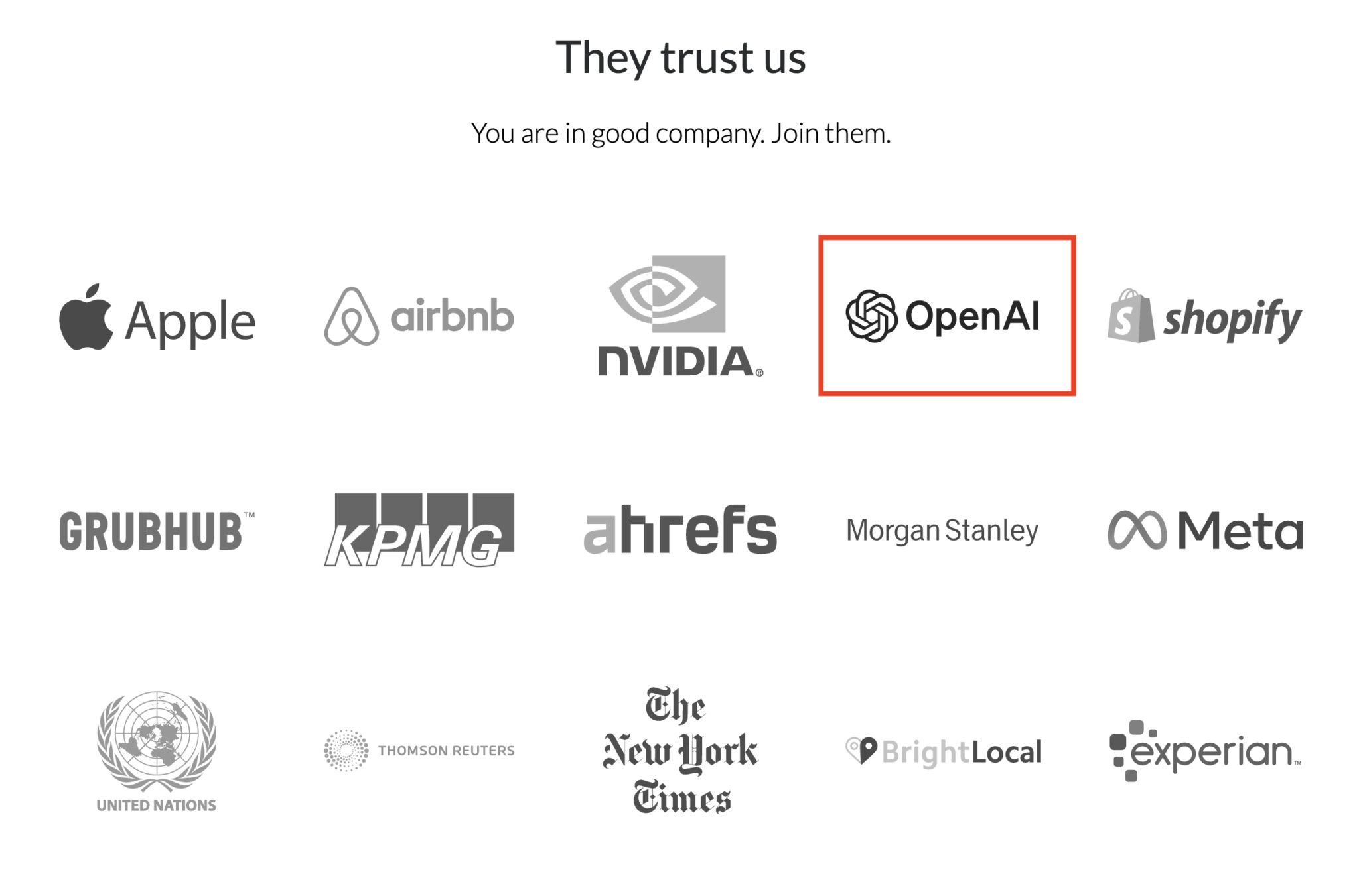 Imagem que mostra a OpenAI como um dos clientes da SerpAPI