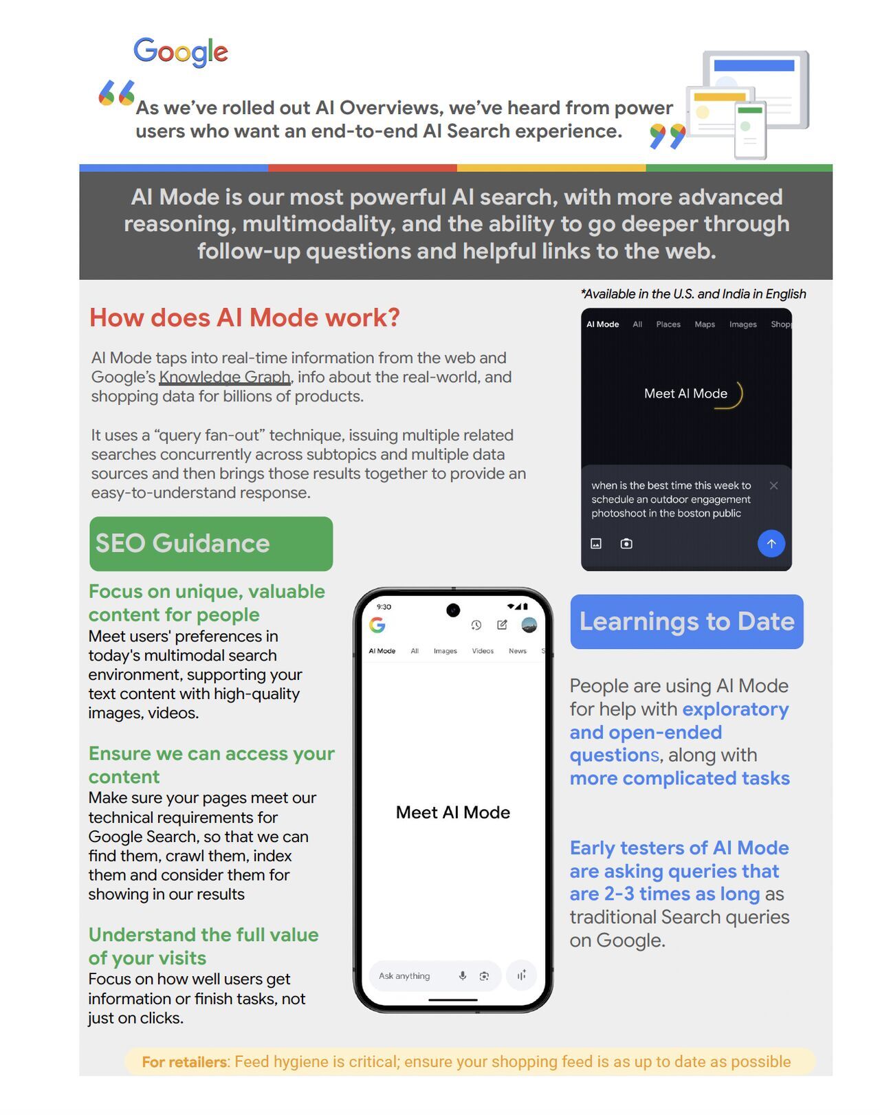 Documento do Google que explica como o Modo IA funciona e as principais dicas para se destacar na busca com IA