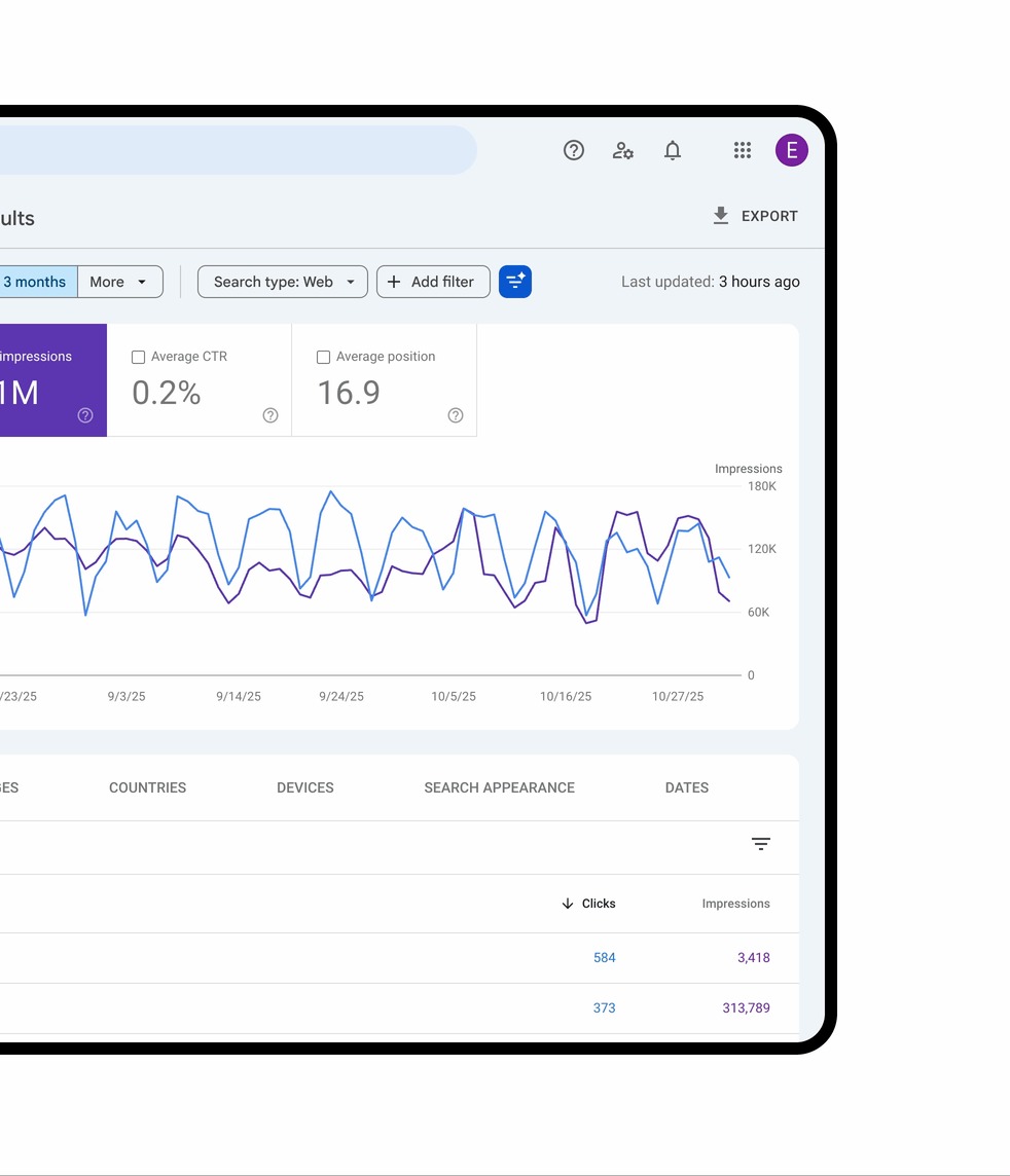 GIF mostrando um exemplo de funcionamento da análise de dados com IA do GSC