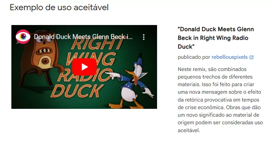 exemplo de vídeo incorporado a um site