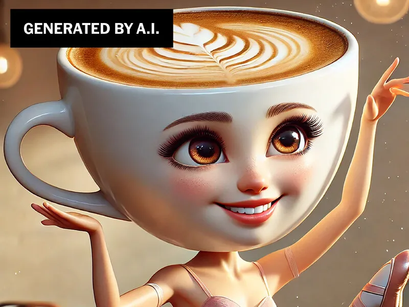 Imagem da Ballerina Capuccina, fenômeno no TikTok gerado por IA
